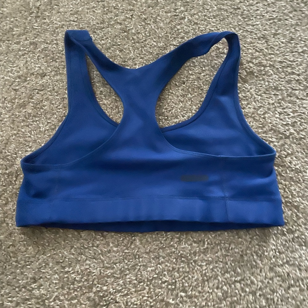 North face blue racer back sports bra